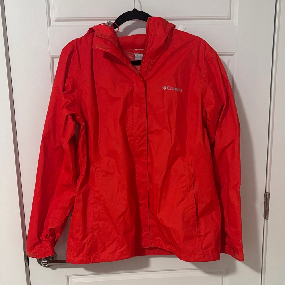 Columbia Bright Red Rain Jacket